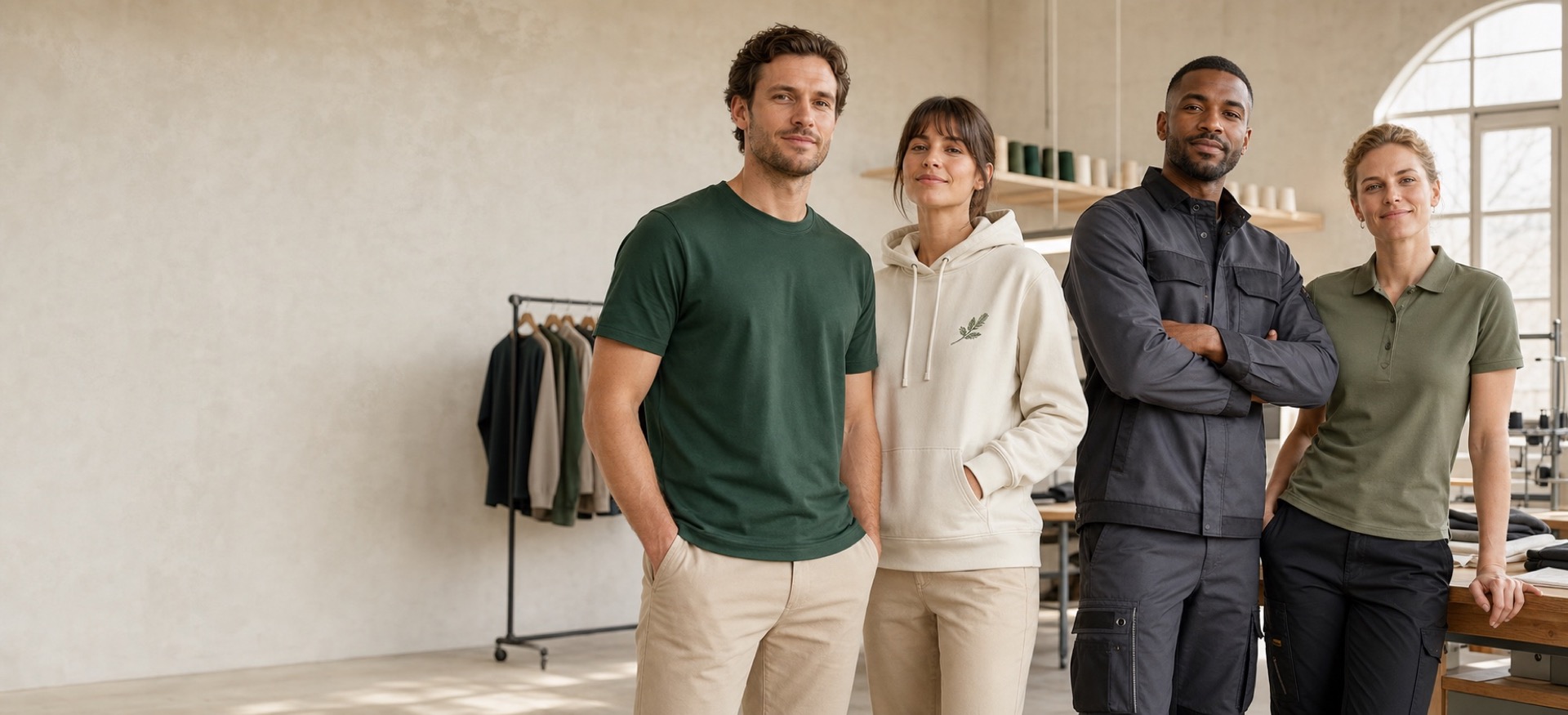 Team professionale con abbigliamento coordinato